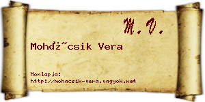 Mohácsik Vera névjegykártya